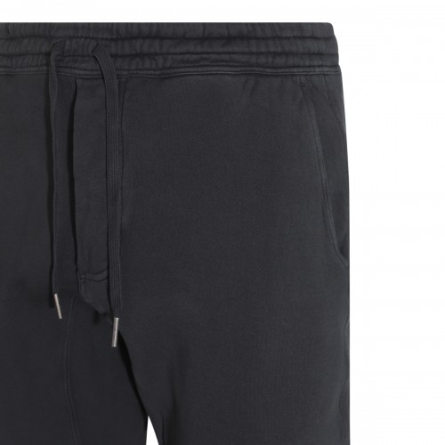 BLACK COTTON TRACK PANTS