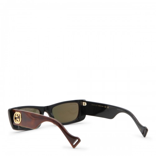 HAVANA AND RED ACETATE RECTANGLE SUNGLASSES