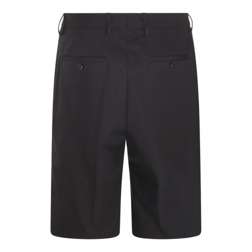 BLACK COTTON BERMUDA SHORTS