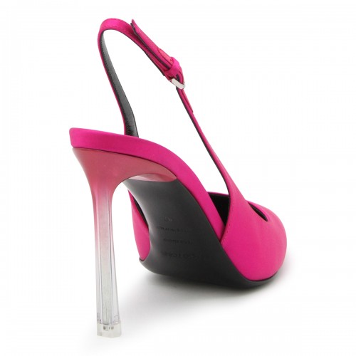 MAGENTA LEATHER GODIVA SLINGBACK PUMPS