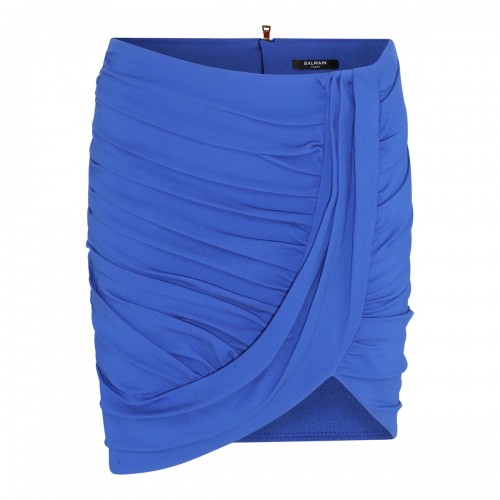 COBALT BLUE VISCOSE BLEND SKIRT