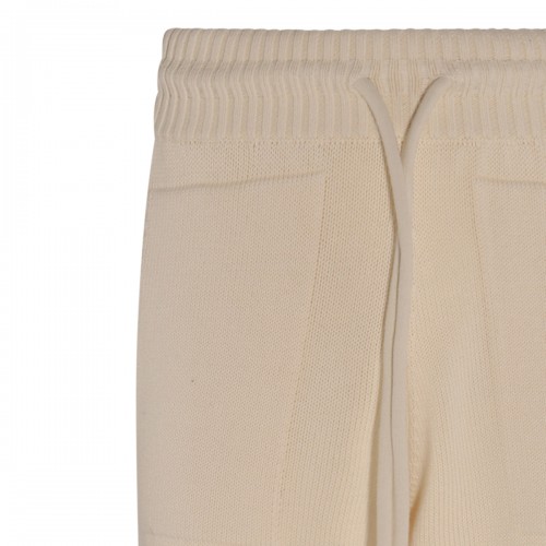 BEIGE COTTON 3D DIAG TRACK PANTS