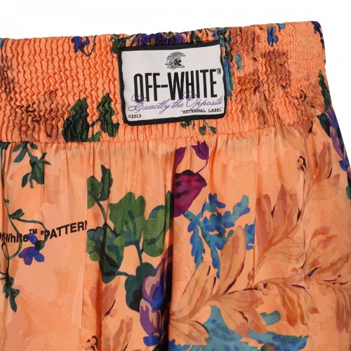 ORANGE MULTICOLOUR VISCOSE BLEND SHORTS