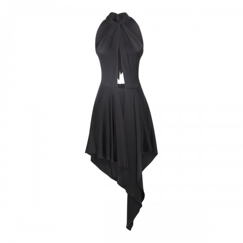 BLACK VISCOSE CUT OUT DRESS