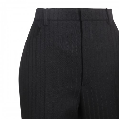 BLACK WOOL TROUSERS