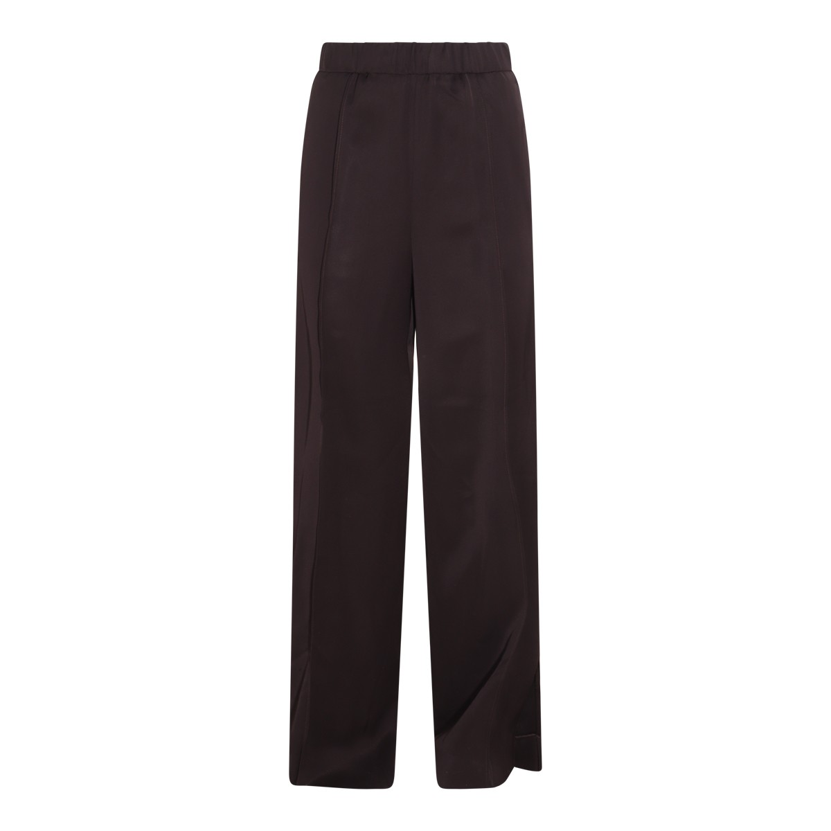 DARK BROWN VISCOSE BLEND TROUSERS