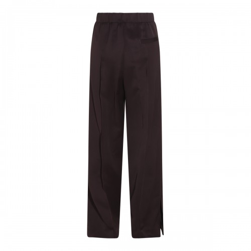 DARK BROWN VISCOSE BLEND TROUSERS