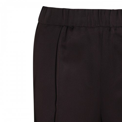 DARK BROWN VISCOSE BLEND TROUSERS