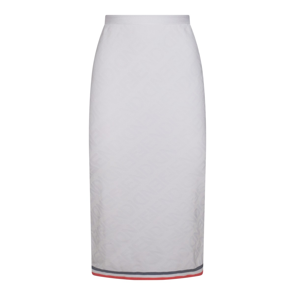 WHITE VISCOSE BLEND STRETCH SKIRT