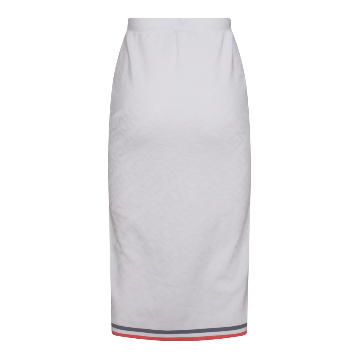 WHITE VISCOSE BLEND STRETCH SKIRT