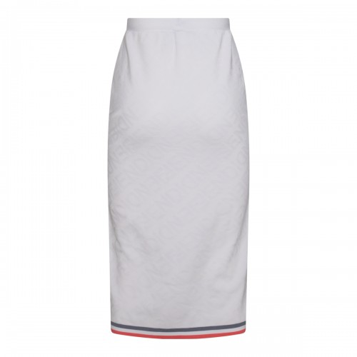 WHITE VISCOSE BLEND STRETCH SKIRT