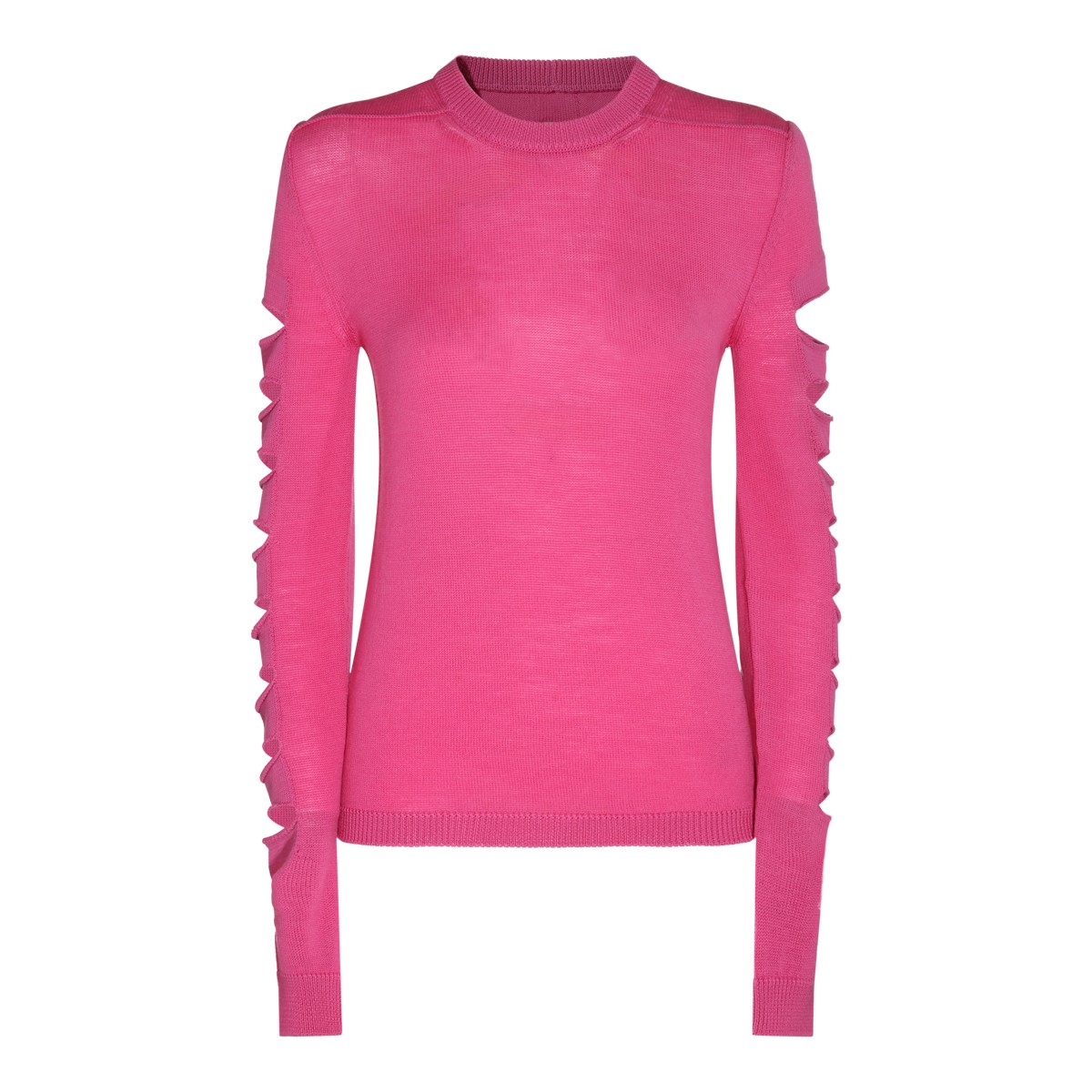 HOT PINK VIRGIN WOOL AND COTTON BLEND SWEATER