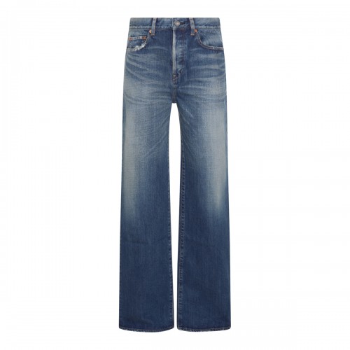 BLUE DENIM WIDE LEG JEANS