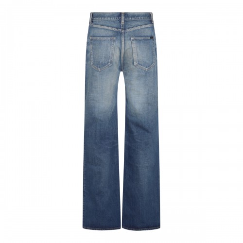 BLUE DENIM WIDE LEG JEANS