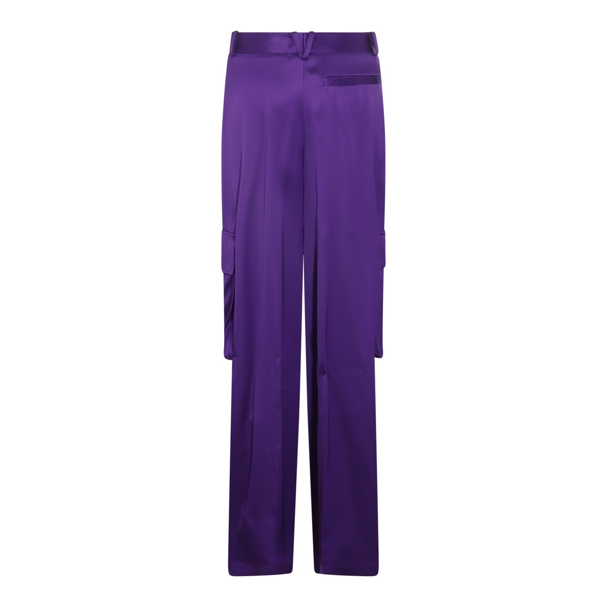 PURPLE SILK-VISCOSE BLEND CARGO TROUSERS PURPLE SILK-VISCOSE BLEND CARGO TROUSERS
