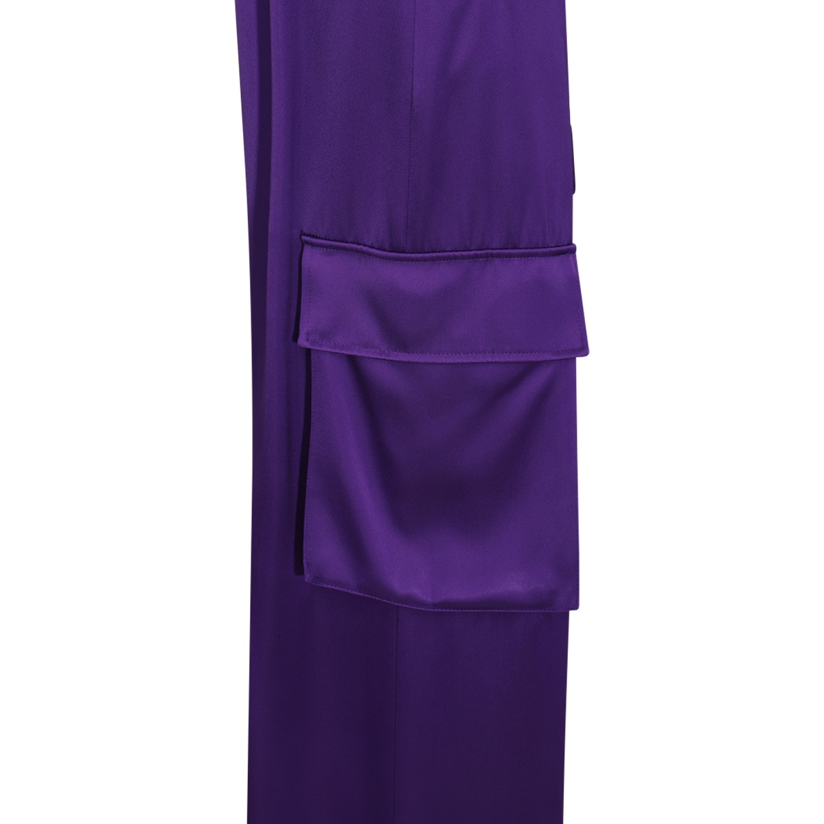 PURPLE SILK-VISCOSE BLEND CARGO TROUSERS PURPLE SILK-VISCOSE BLEND CARGO TROUSERS