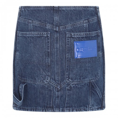 DARK BLUE COTTON BLEND SKIRT 2