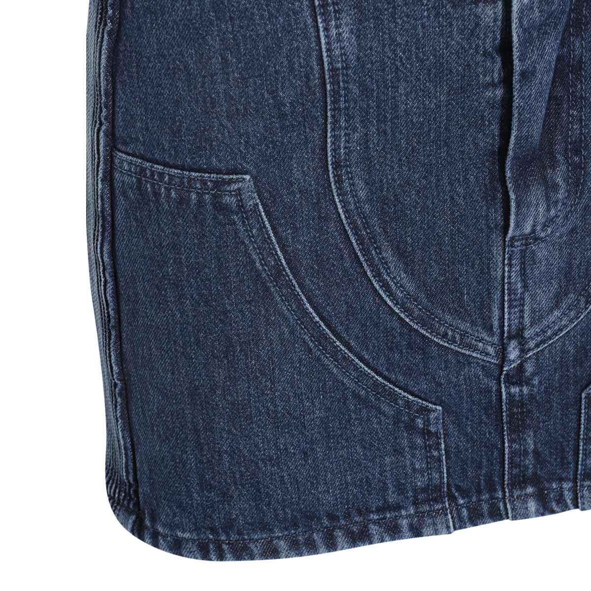 DARK BLUE COTTON BLEND SKIRT DARK BLUE COTTON BLEND SKIRT