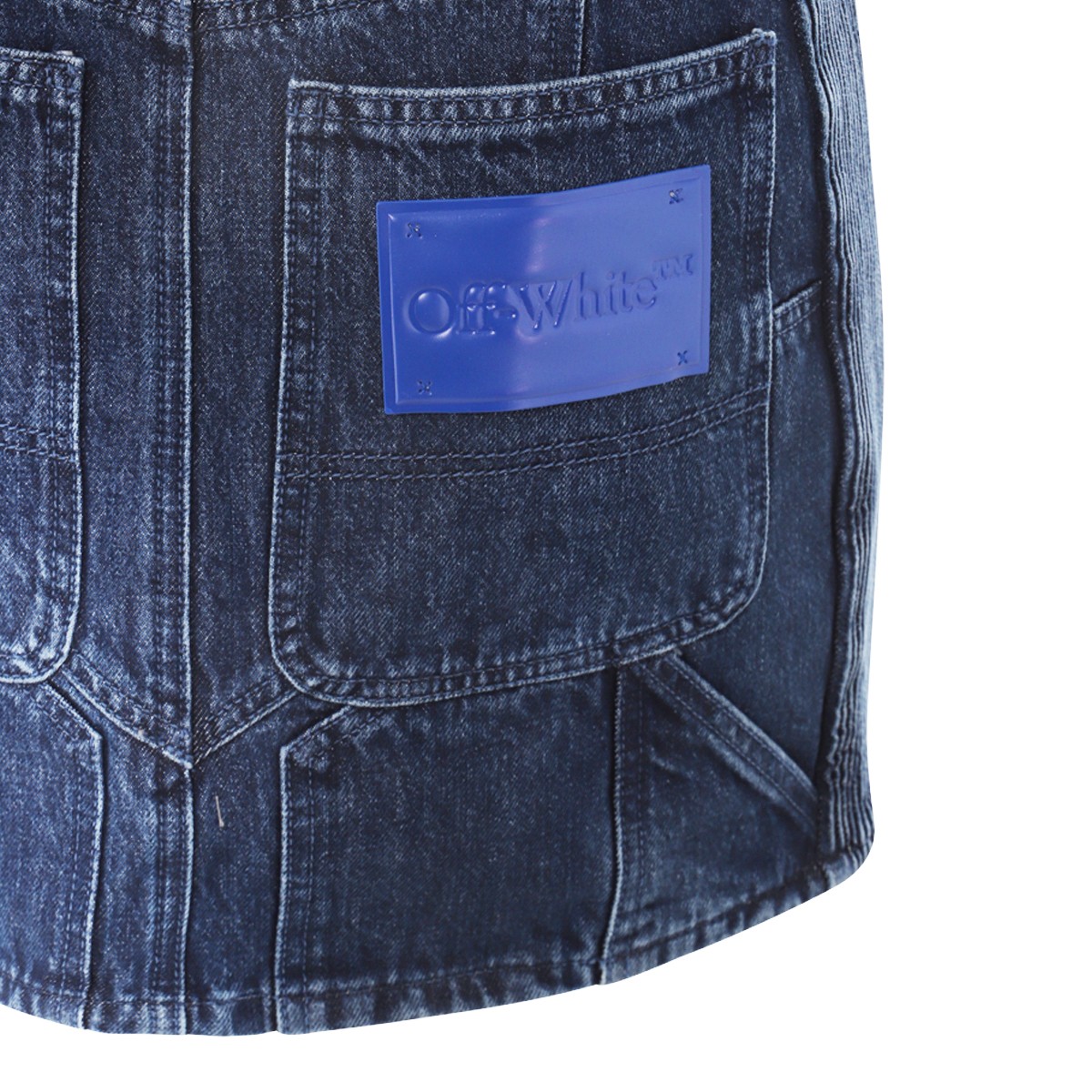 DARK BLUE COTTON BLEND SKIRT DARK BLUE COTTON BLEND SKIRT