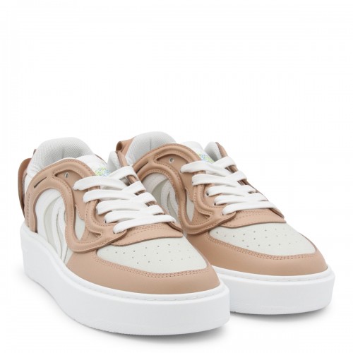 NEW BLUSH FAUX LEATHER S-WAVE 1 CONSTRAST SNEAKERS 