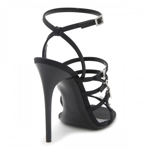 BLACK SATIN JERRY SANDALS 