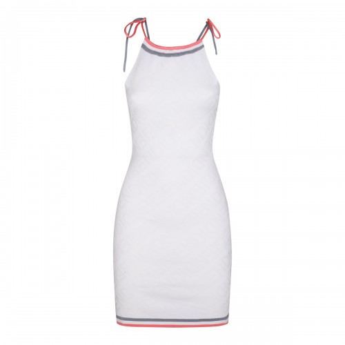 WHITE VISCOSE BLEND TANK TOP DRESS