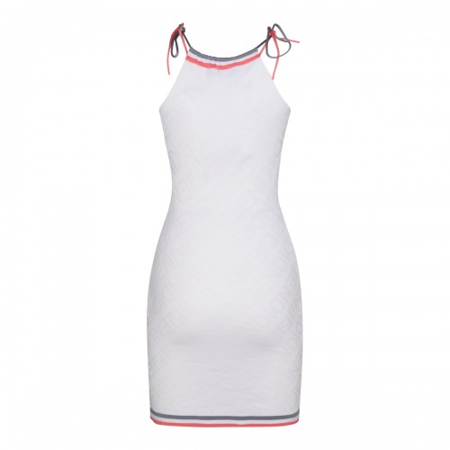 WHITE VISCOSE BLEND TANK TOP DRESS