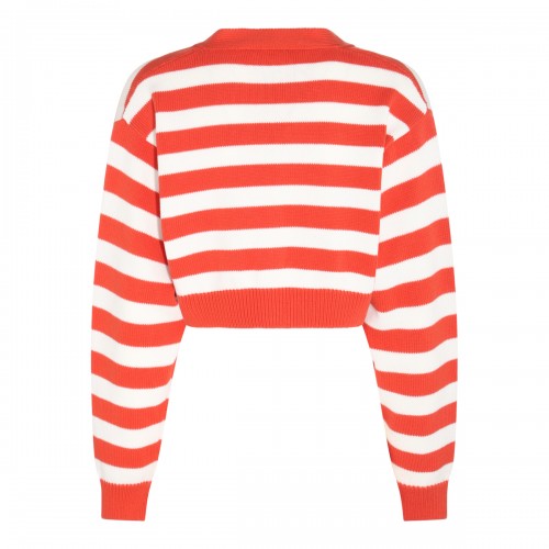 WHITE AND RED COTTON KNITWEAR