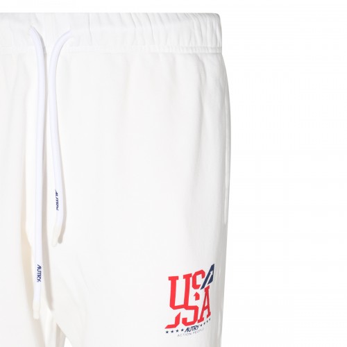 WHITE COTTON TRACK PANTS