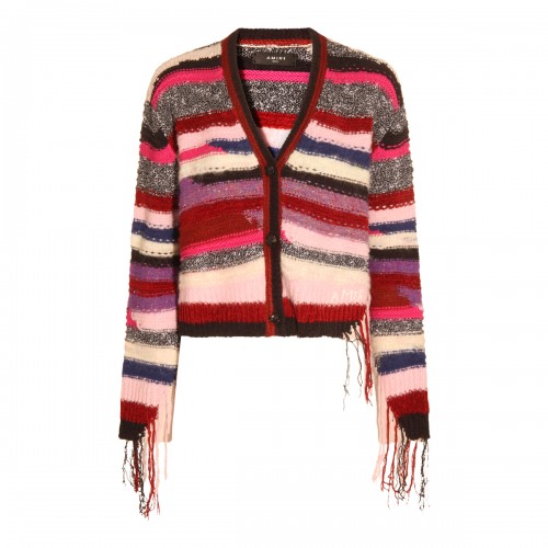 MULTICOLOUR WOOL STRIPE CARDIGAN