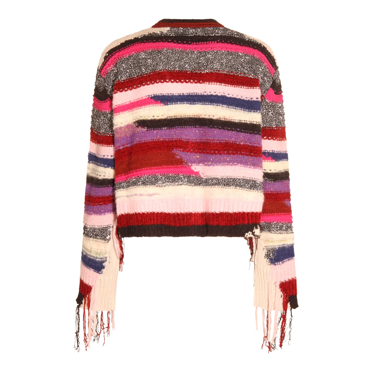 MULTICOLOUR WOOL STRIPE CARDIGAN