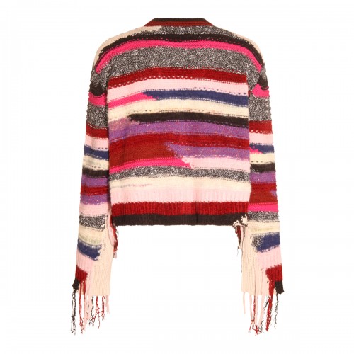 MULTICOLOUR WOOL STRIPE CARDIGAN