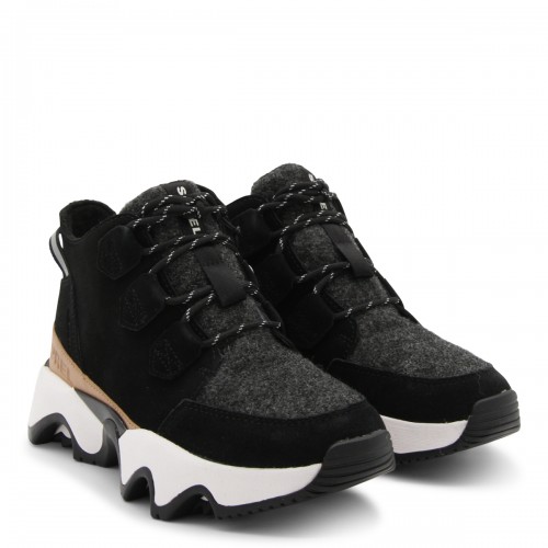 BLACK AND SEA SALT LEATHER KINETIC IMPACT C-WP SNEAKERS