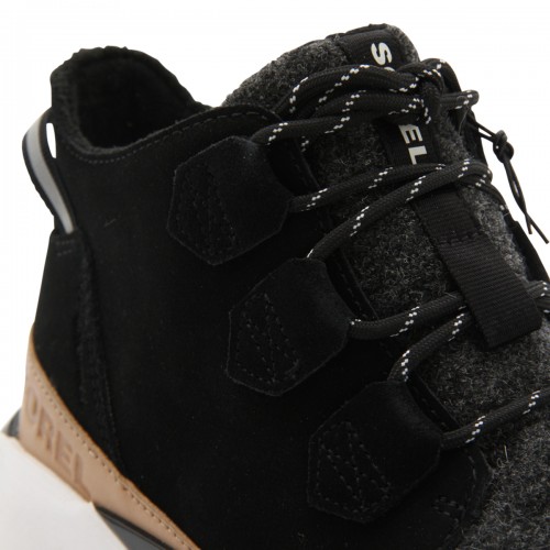 BLACK AND SEA SALT LEATHER KINETIC IMPACT C-WP SNEAKERS