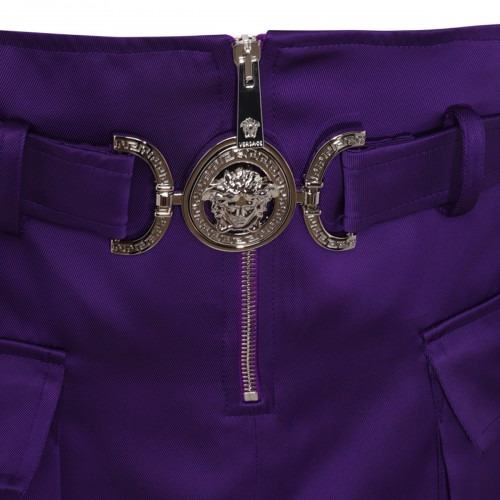 BRIGHT DARK ORCHID SILK BLEND MINI SKIRT