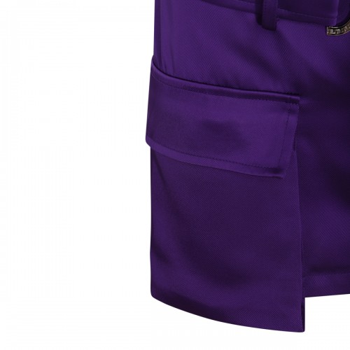 BRIGHT DARK ORCHID SILK BLEND MINI SKIRT