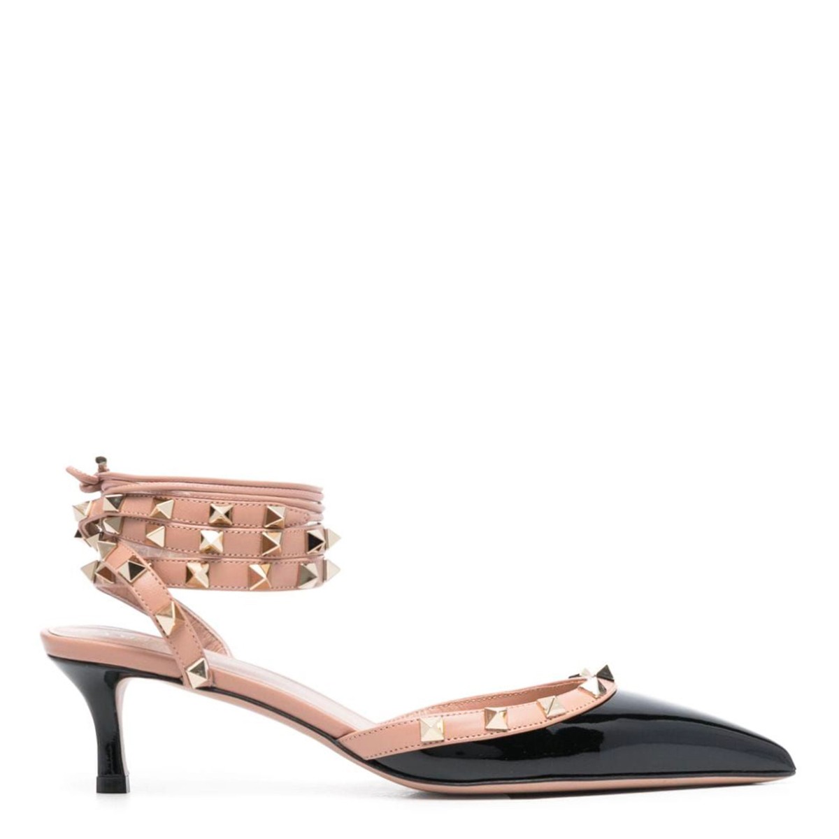 BLACK AND ROSE CANNELLE LEATHER ROCKSTUD PUMPS