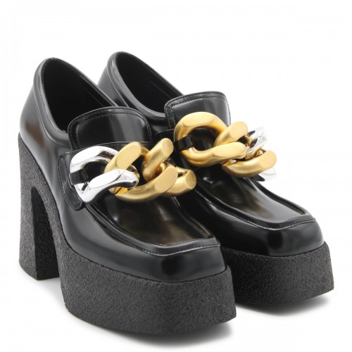 BLACK LEATHER SKYLA LOAFERS