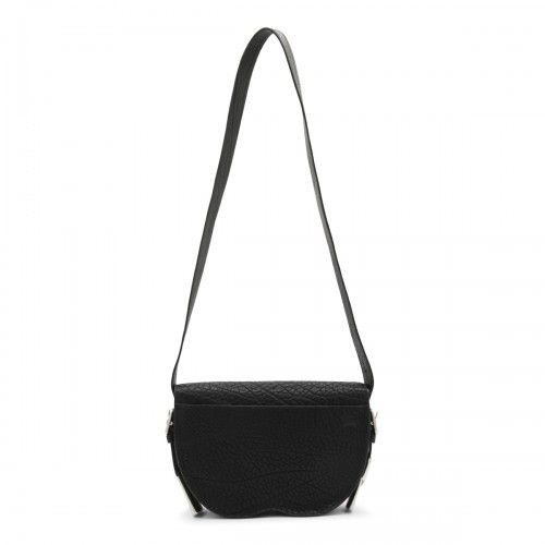 BLACK LEATHER CHESS SHOULDER BAG