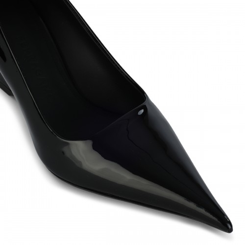 BLACK LEATHER VIOLA PUMPS