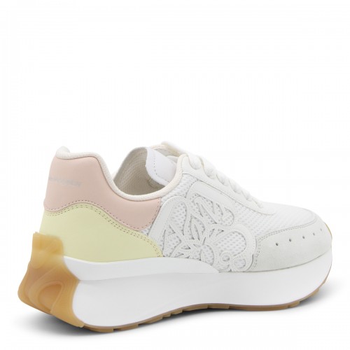 WHITE PINK AND YELLOW SPRINT RUNNER SNEAKERS