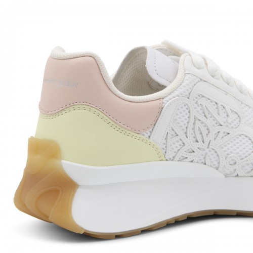 WHITE PINK AND YELLOW SPRINT RUNNER SNEAKERS