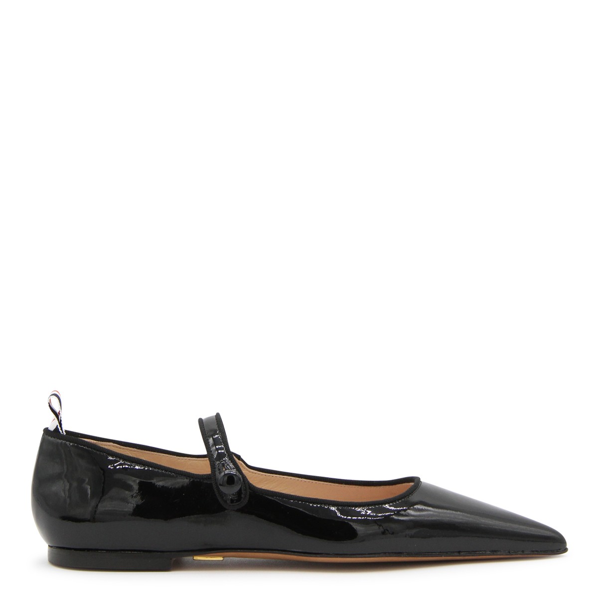 BLACK LEATHER MARY JANE FLATS