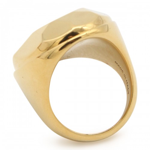 GOLD-TONE METAL LOGO RING