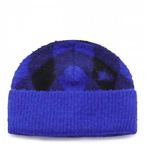 BLUE AND BLACK WOOL HAT