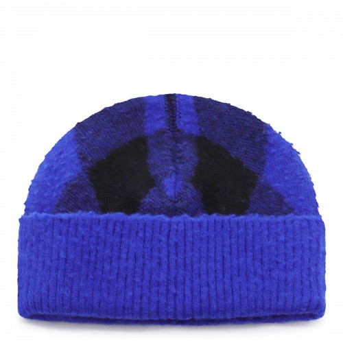 BLUE AND BLACK WOOL HAT