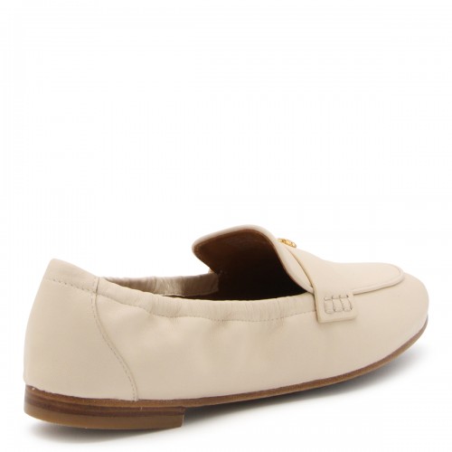 CREAM LEATHER LOAFERS