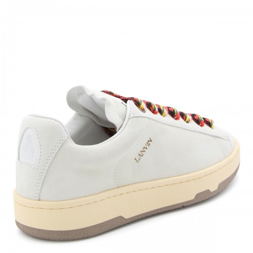 WHITE LEATHER LITE CURB SNEAKERS 