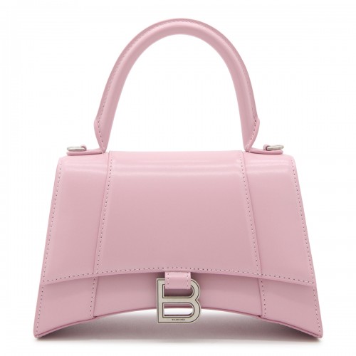 POWDER PINK LEATHER HOURGLASS BAG