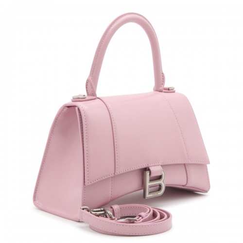 POWDER PINK LEATHER HOURGLASS BAG